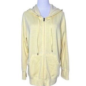 French‎ Laundry Yellow Hoodie Zip Front Jacket Sweatshirt Fleece XL Casual NWT
